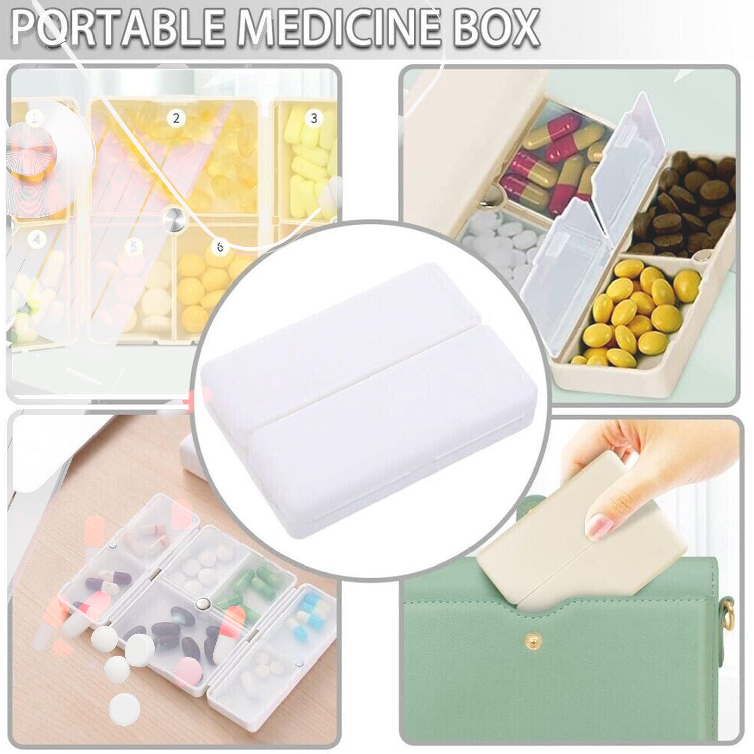 12733 Magnetic Pill Organizer, 7 Compartments Portable Pill Case Travel Pill Organizer, Folding Design Pill Box for Purse Pocket to Hold Vitamins, Cod Liver Oil, Supplements, Medicine Box (1 Pc) 12733 Magnetic Pill Organizer, 7 Compartments Portable Pill Case Travel Pill Organizer, Folding Design Pill Box for Purse Pocket to Hold Vitamins, Cod Liver Oil, Supplements, Medicine Box (1 Pc)